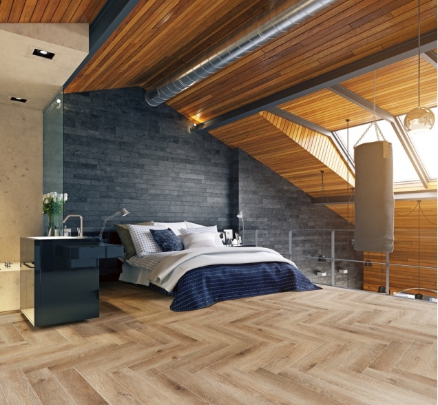 Виниловый ламинат SPC "Cronafloor" Herringbone Дуб Монпелье (640*128*4,5 мм) — купить в Ногинске