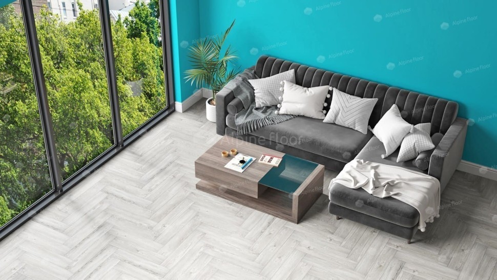 Виниловая плитка "Alpine Floor" Parquet LVT Снежный (590*118*2,5 мм) — купить в Ногинске