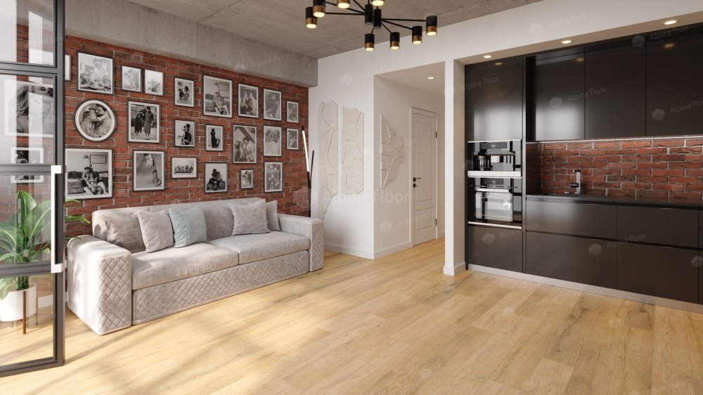 SPC Ламинат "Alpine Floor" Дуб медовый (1220*183*8 мм) — купить в Ногинске