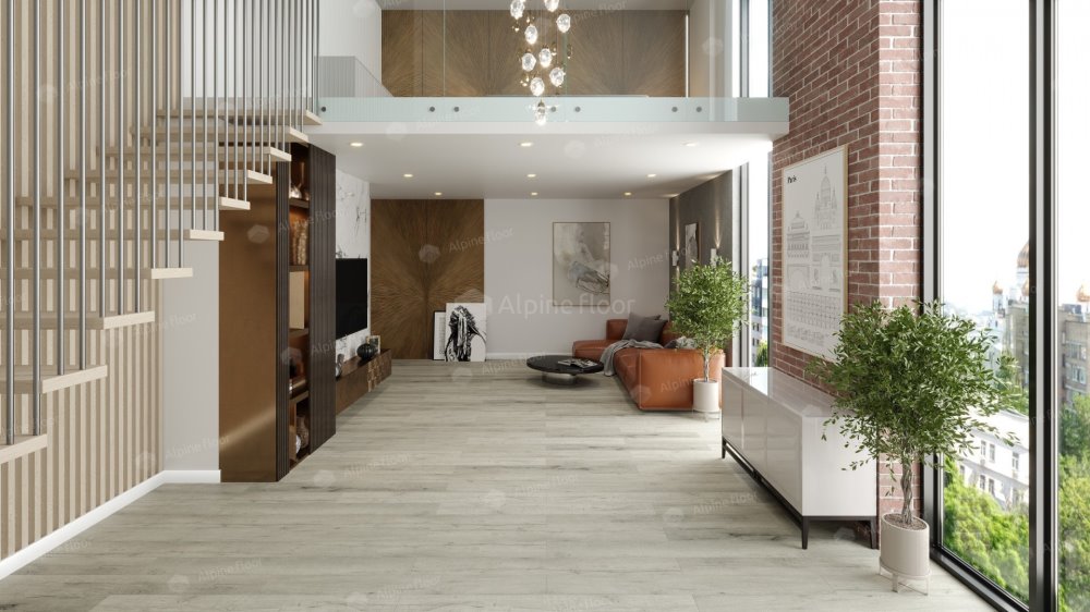 SPC Ламинат "Alpine Floor" Дуб серебряный (1220*183*8 мм) — купить в Ногинске