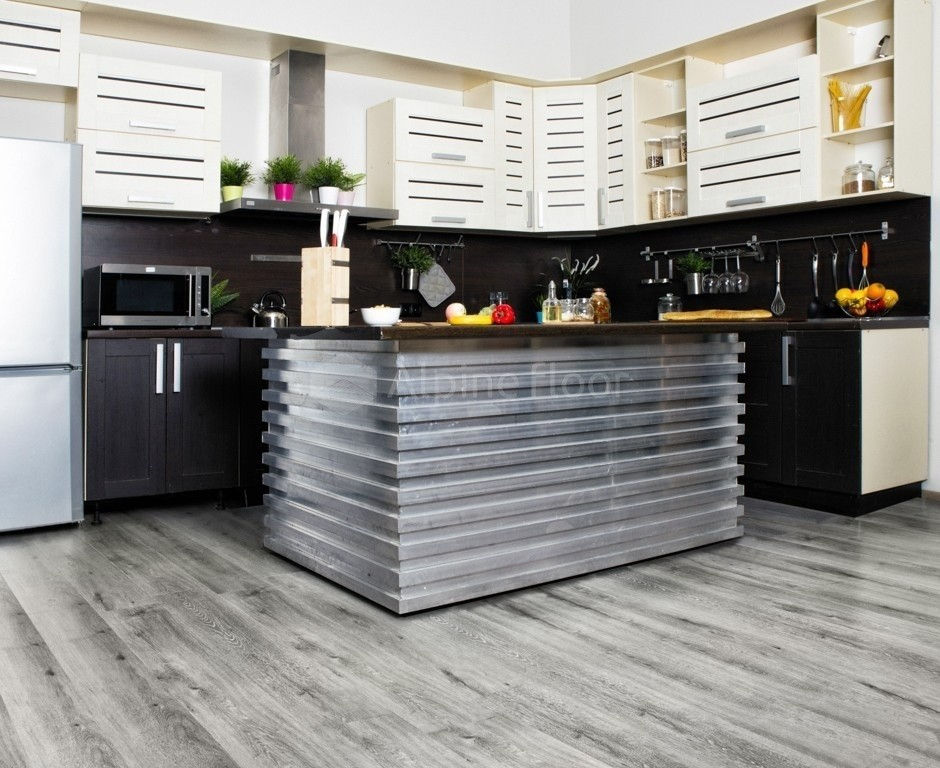 Замковая ПВХ плитка "Alpine Floor" Ясень Серый  (1220*183*4мм) — купить в Ногинске