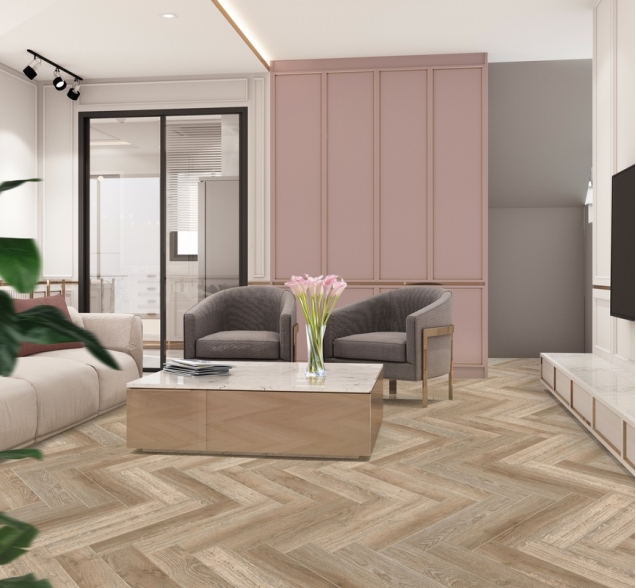 Виниловый ламинат SPC "Cronafloor" Herringbone Дуб Лилль (640*128*4,5 мм) — купить в Ногинске