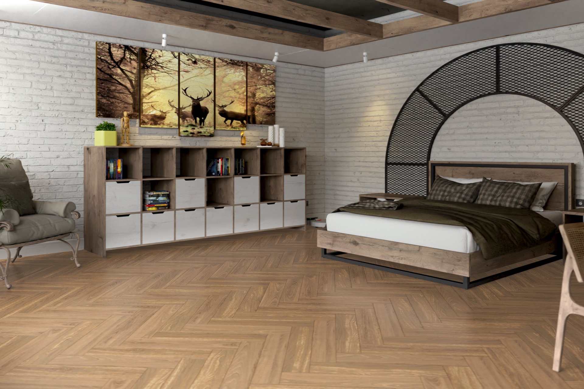 Инженерный паркет «Damy Floor» Натуральный (укладка елочкой) — купить в Ногинске