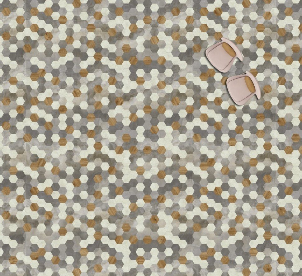 Виниловая плитка "Moduleo" Moods Hexagon 348 (226,32*196*2,5 мм) — купить в Ногинске