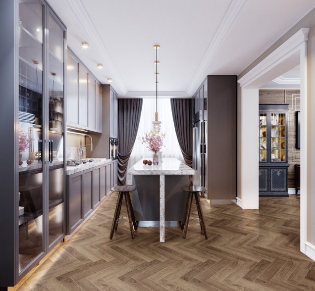 Виниловый ламинат SPC "Cronafloor" Herringbone Дуб Тулуза (640*128*4,5 мм) — купить в Ногинске