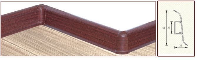 Плинтус "Идеал" пластиковый Комфорт Орех миланский (2500*22*55 мм) — купить в Ногинске