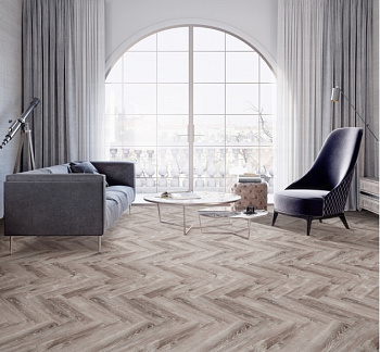 Виниловый ламинат SPC "Cronafloor" Herringbone Дуб Тулон (640*128*4,5 мм) — фото и характеристики